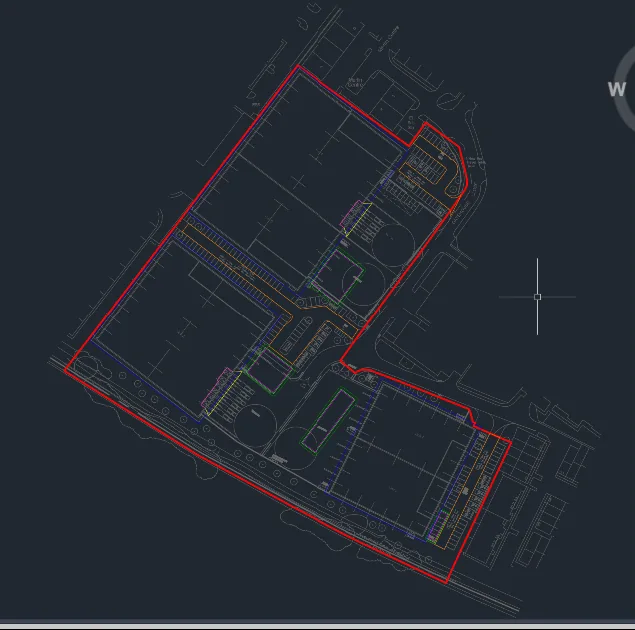 Detailed topographical survey drawing for design use