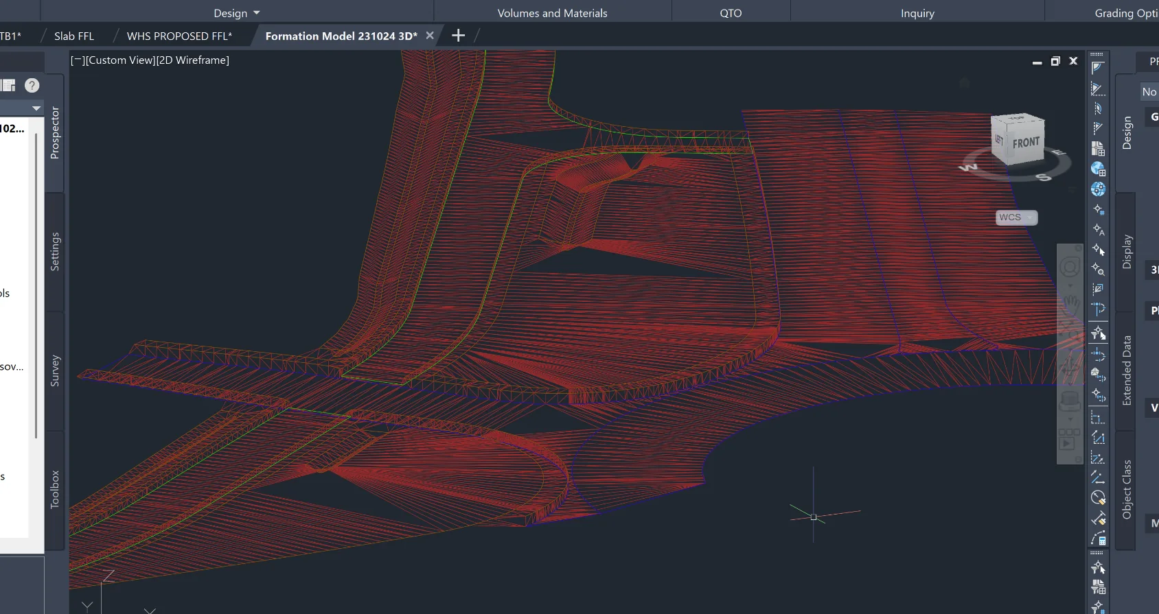 Civil 3D formation surface used in machine-control modelling