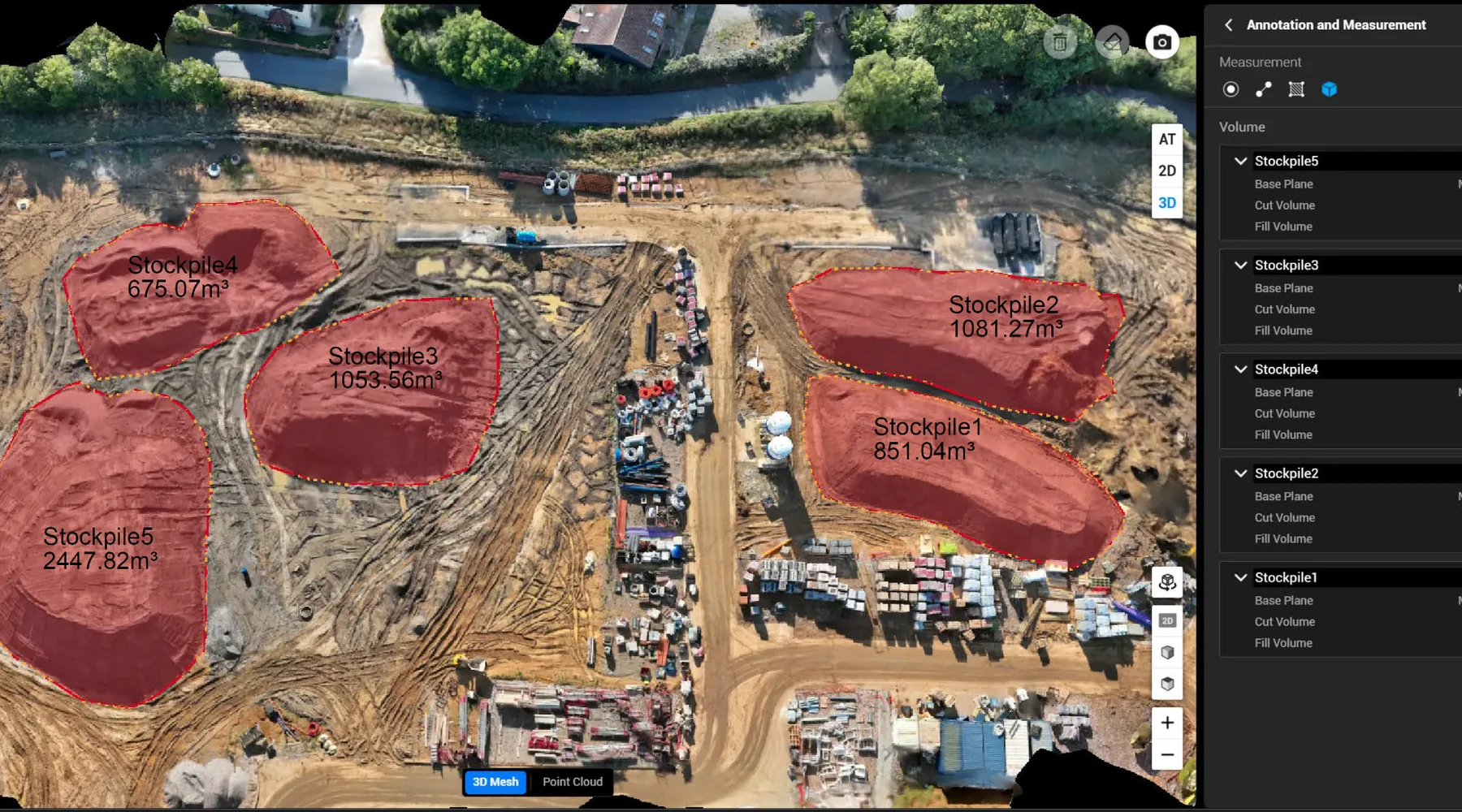 Stockpile Volume Surveys deliverable example