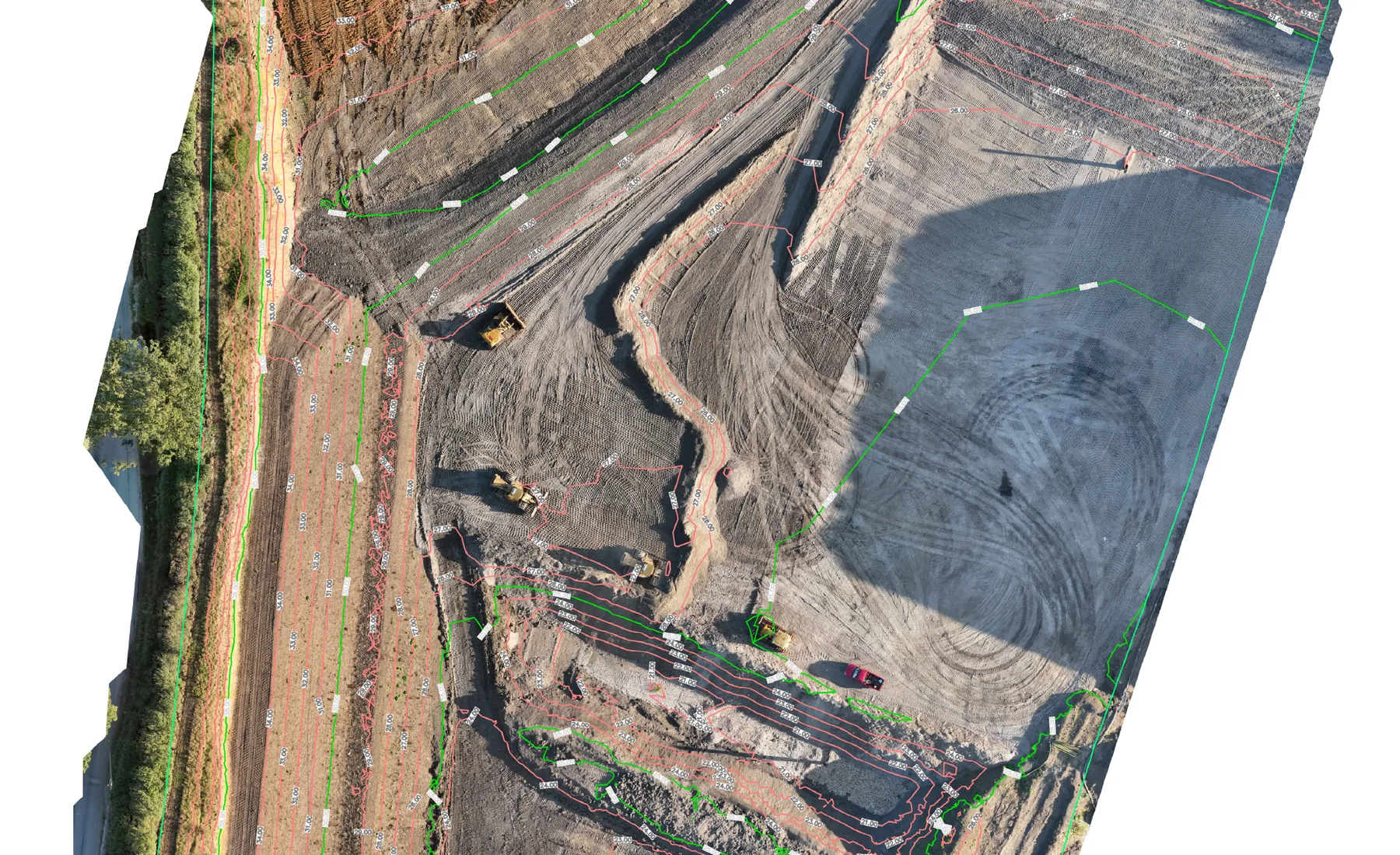 Topographical survey with measured site levels