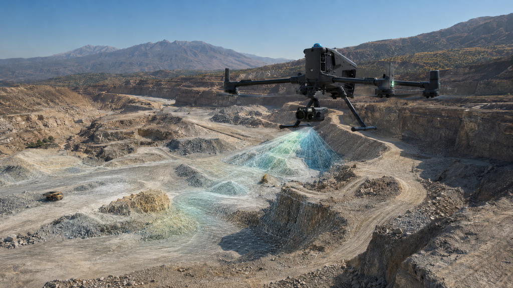 Georeferenced aerial mapping from a drone survey