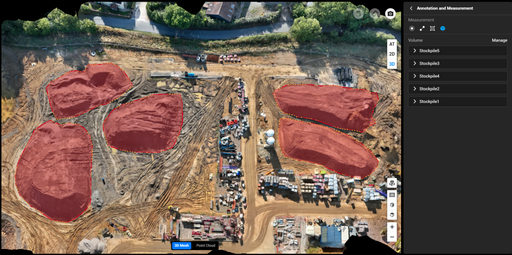 Stockpile volumes